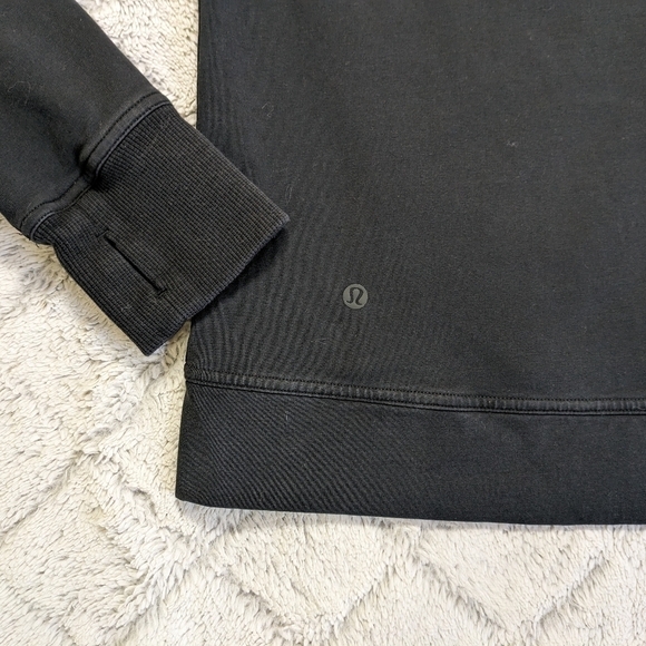 Lululemon Jacket Women's 6 Black Hood Full Zip Luon Back Vent Mesh Thumbholes - Picture 4 of 10